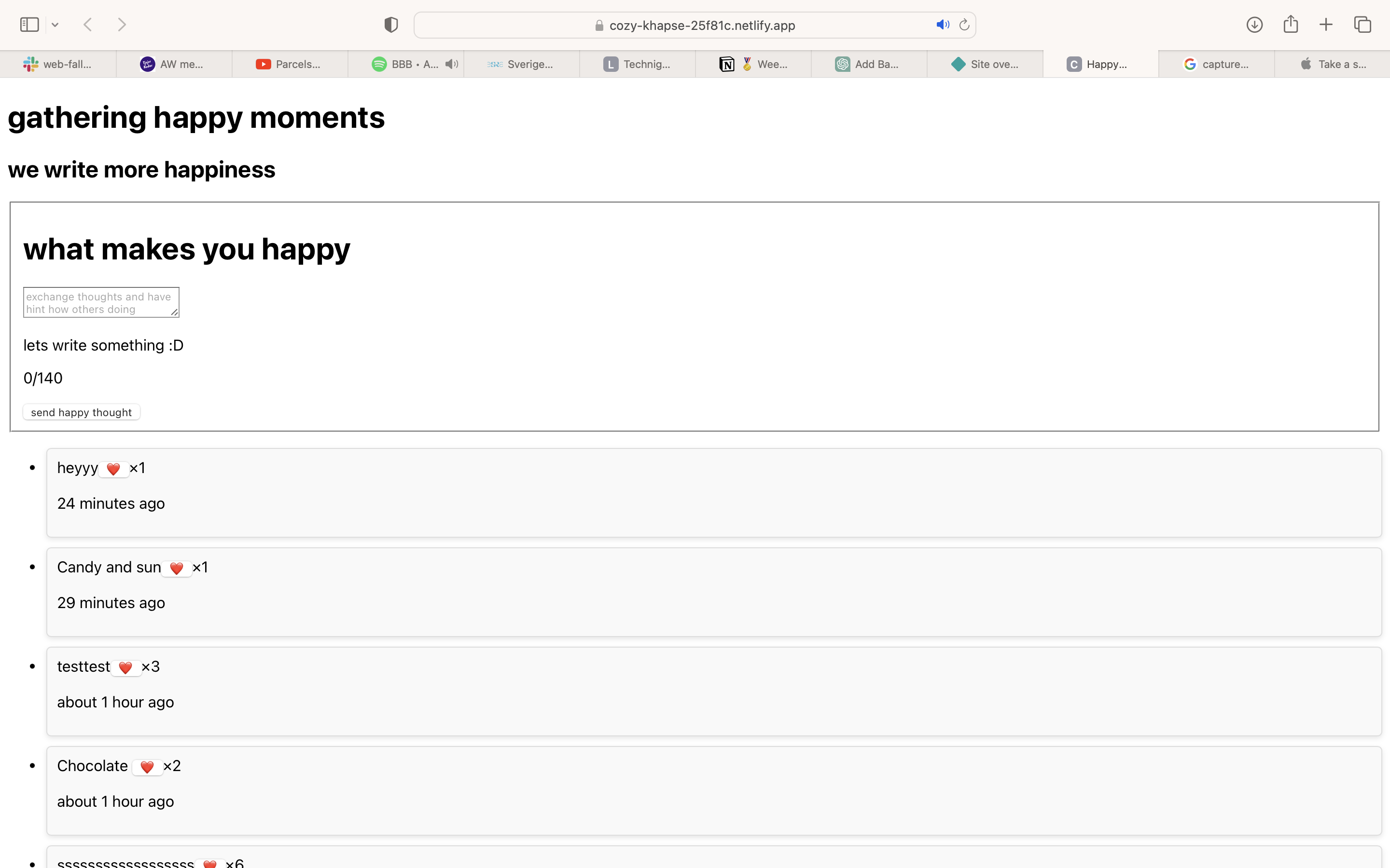 project happy thoughts